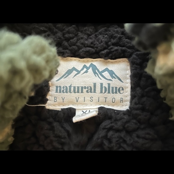 Natural Blue By Visitor Fluffy Green Hoodie - Picture 4 of 4